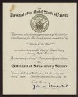 Certificate of Satisfactory Service